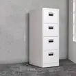 4-Drawer Metallic Filing Cabinet - White - 1
