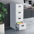 4-Drawer Metallic Filing Cabinet - White - 4