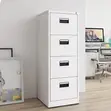 4-Drawer Metallic Filing Cabinet - White - 5