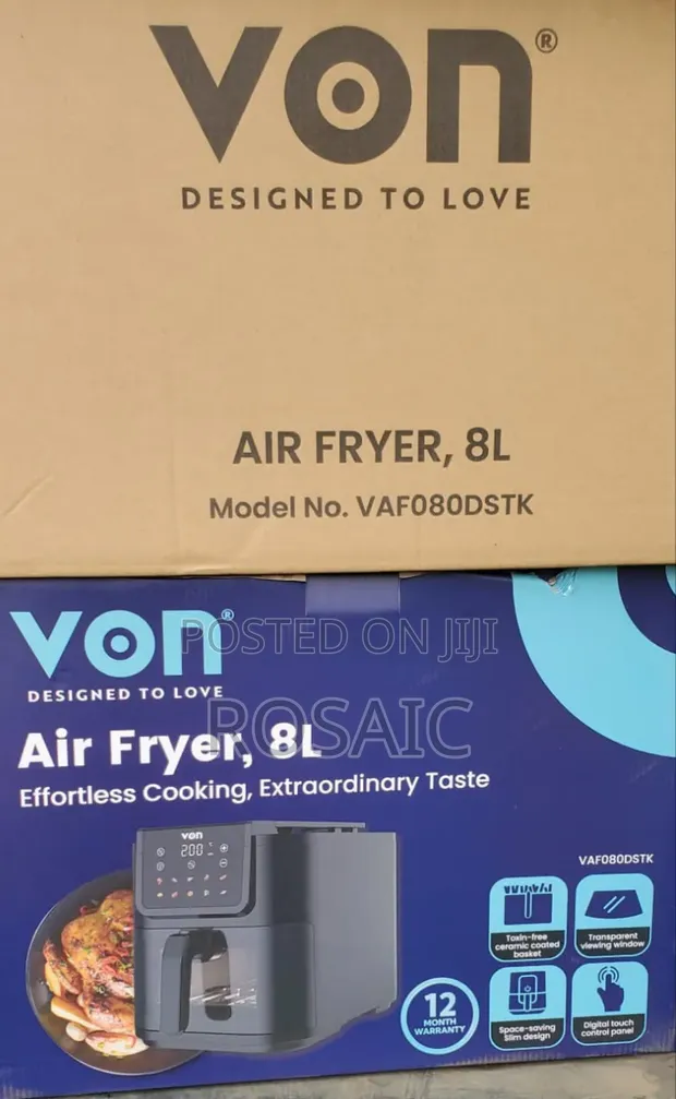 Von 8L Air Fryer with Viewing Window - Brand New - 1