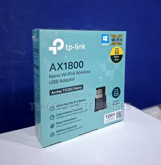 TP-Link Archer TX20U AX1800 Dual Band Wi-Fi 6 USB Adapter - 1