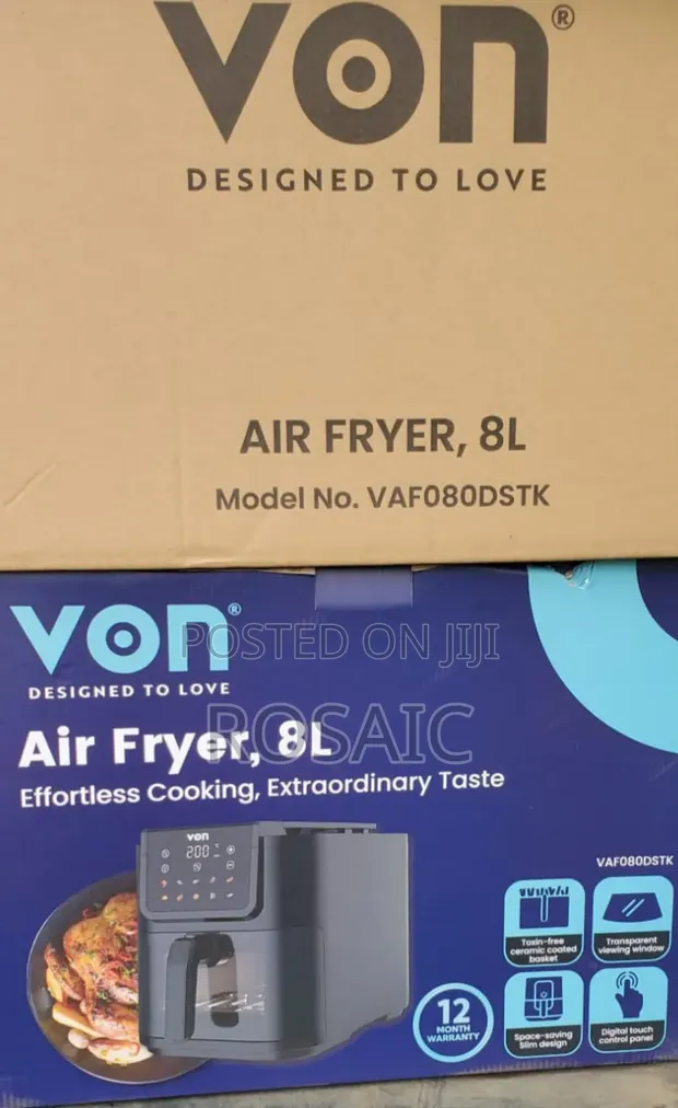 Von 8L Digital Air Fryer - Large Capacity, Slim Design - 1