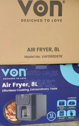 Von 8L Digital Air Fryer - Large Capacity, Slim Design