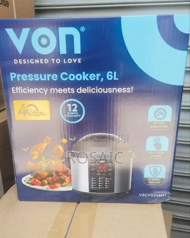 Von 6L Digital Pressure Cooker - 9 Safety Features - 1