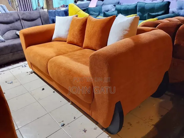 Orange / Burnt Orange 5-Seater Sofa - 1