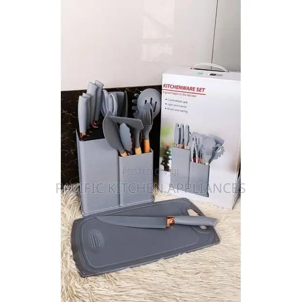 Seti ya Vifaa vya Jikoni vya Silicone na Mbao - 1