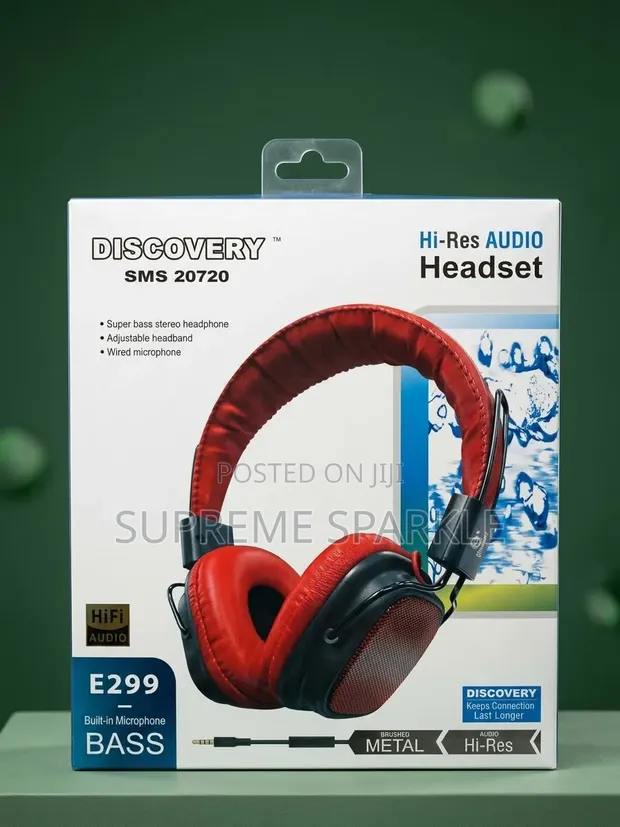 Discovery E299 Wired Stereo Headset with Microphone - 1