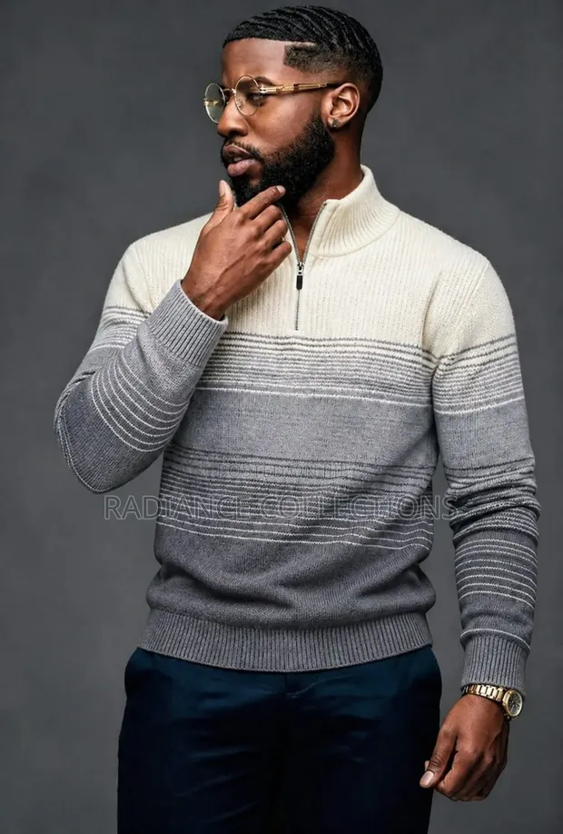Men's Quarter Zip Sweaters (Sizes L-4XL) - 1