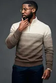 Men's Quarter Zip Sweaters (Sizes L-4XL) - 2