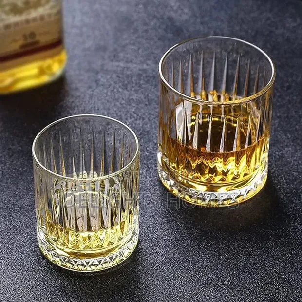 225ml Vertical Stripped Clear Whiskey Glasses (Set of 6) - 1