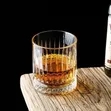 225ml Vertical Stripped Clear Whiskey Glasses (Set of 6) - 2