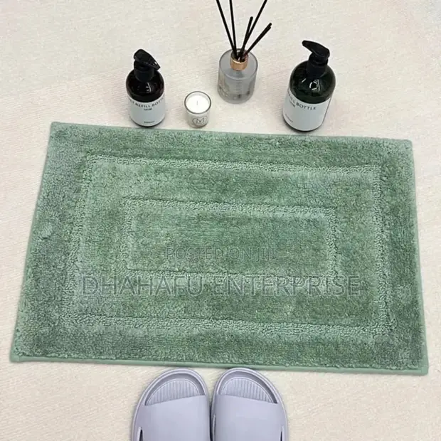 Sage Green Absorbent Bathroom Mat - Soft Non-Slip - 1