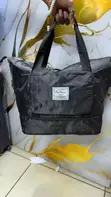 Black Expandable/Foldable Waterproof Luggage Bag - 2