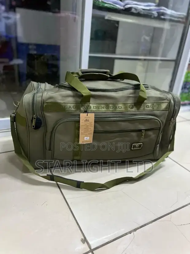 Jungle Green Large Multi-Pocket Canvas Travel Duffle Bag - 1