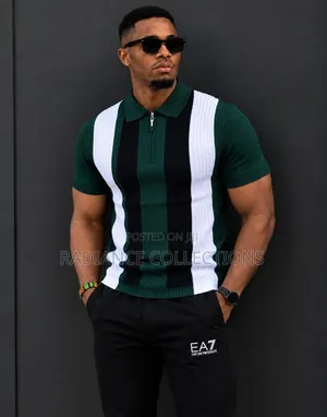 Men's Stripped Short-Sleeved Shirts