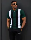 Men's Stripped Short-Sleeved Shirts - 1