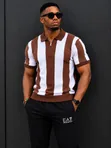 Men's Stripped Short-Sleeved Shirts - 2