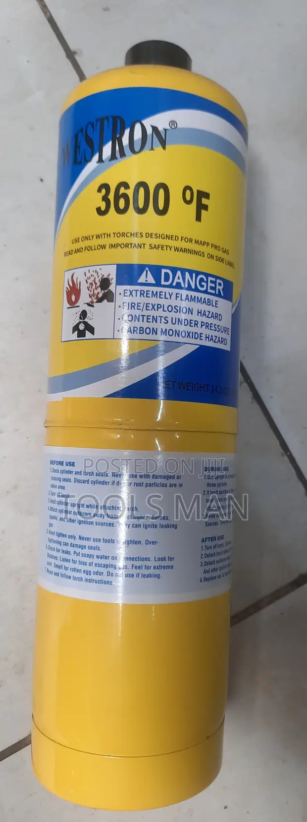 MAPP Gas Cylinder 3600°F Soldering Torch Tank - 1