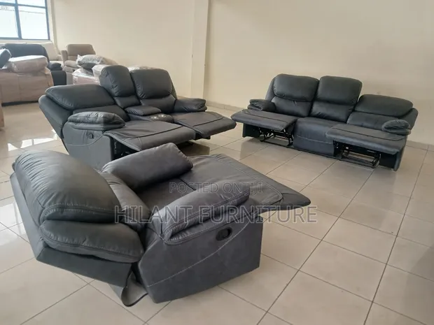 Grey Premium Sofa ya Recliner ya Viti 6 - 1