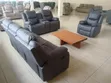 Sofa ya Recliner ya Kitambaa Nyeusi ya Kawaida, Makohozi Sita - 2
