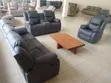 Sofa ya Recliner ya Kitambaa Nyeusi ya Kawaida, Makohozi Sita - 4