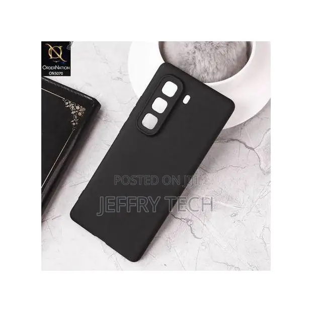 Infinix Hot 60 Pro Plus Classic Matte Black Silicone Back Case - 1