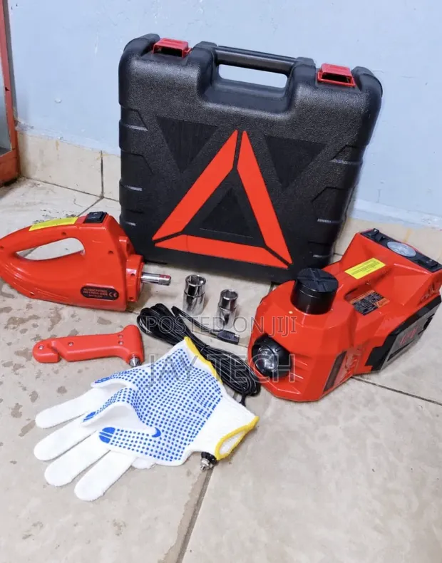 6-in-1 Electric Hydraulic Car Jack Kit with Impact Wrench - 1