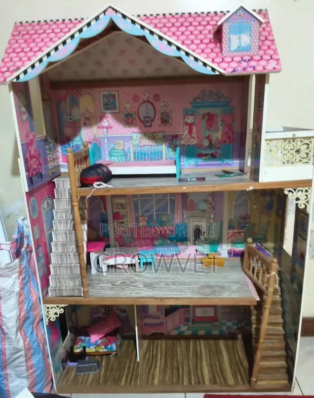 Wooden Doll House with Accessories - 1
