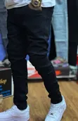 Men's Black/Grey Tapered Jeans - 1