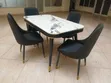 Modern 4-Seater Marble Effect Dining Set - 3