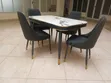 Modern 4-Seater Marble Effect Dining Set - 4