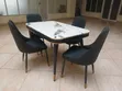 Modern 4-Seater Marble Effect Dining Set - 5