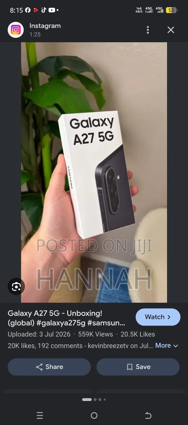New Samsung Galaxy A27 256GB Black - 1