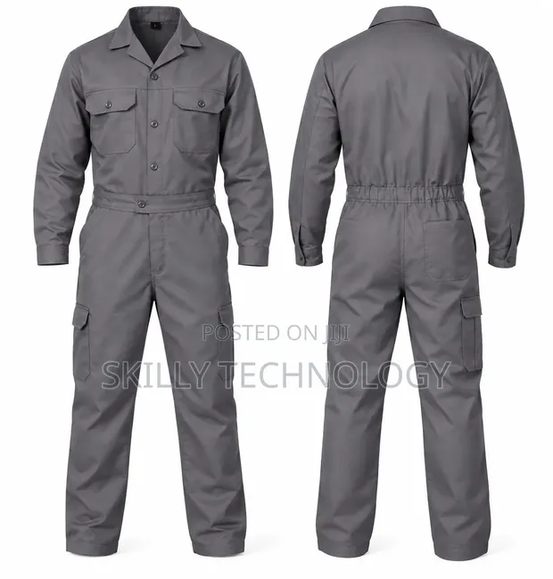 Grey Plain Mechanic Overall - 1