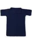 Handmade Crochet Polo Shirt - Navy Blue - Medium - 1
