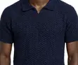 Handmade Crochet Polo Shirt - Navy Blue - Medium - 2