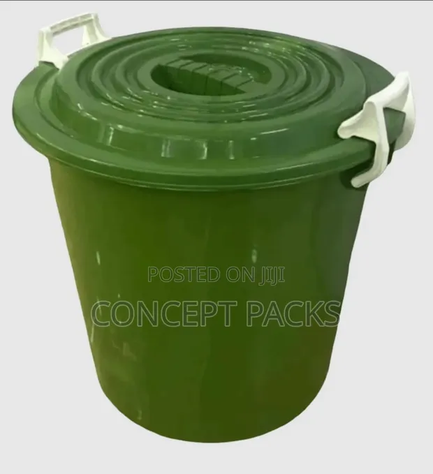 Complast 100L Green Drum Bin with Lockable Lid - 1