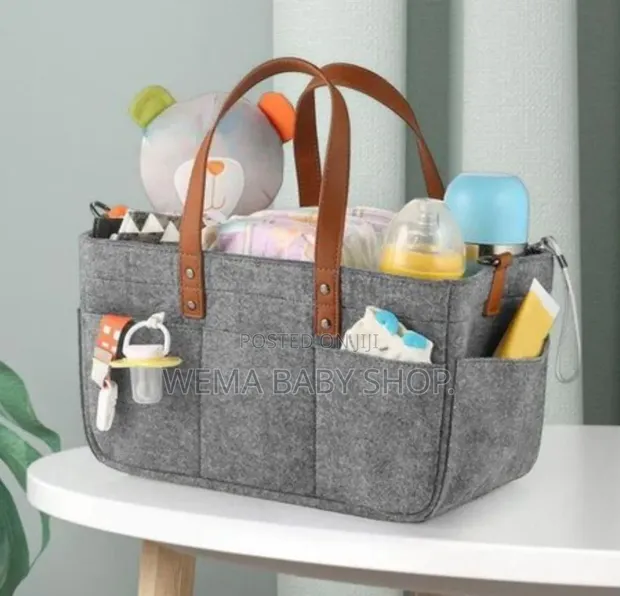 Diaper Caddy/Organizer ya Mtoto na Mifuko ya Kando - 1