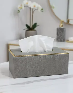 Creative Leather Gold Tissue Holder