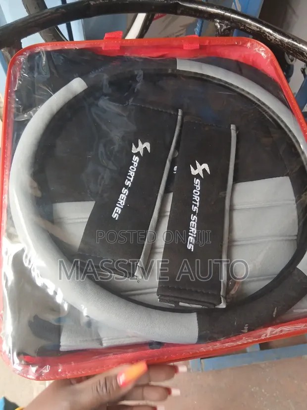 5 Racing Sports Series Car Seat Covers - Grey/Black - 1