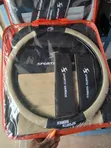 Beige/Black 9 Racing Sports Series Car Seat Covers - 1