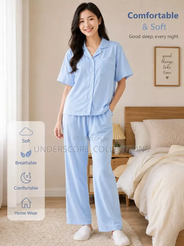 Quality Three Piece Cotton Pajama Set - 1