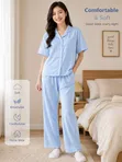 Quality Three Piece Cotton Pajama Set - 1