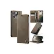 CaseMe Leather Wallet Flip Case for iPhone 14 Pro Max - Coffee - 1