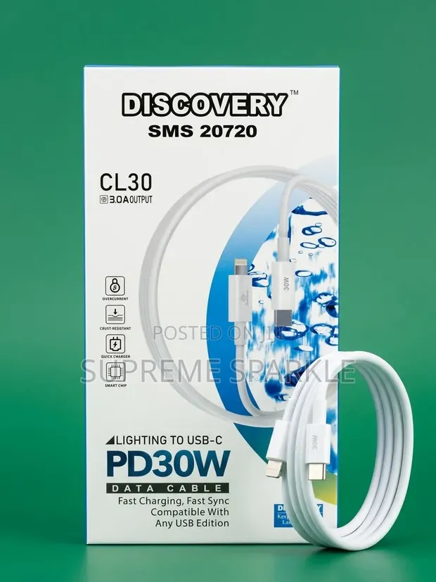 Discovery USB-C to Lightning Cable 30W Fast Charging CL30 - 1