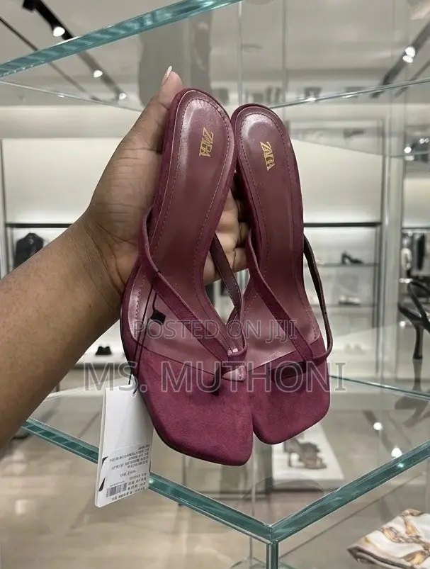 Zara Suede Kitten-Heel Sandals - Sizes 37-41 - 1