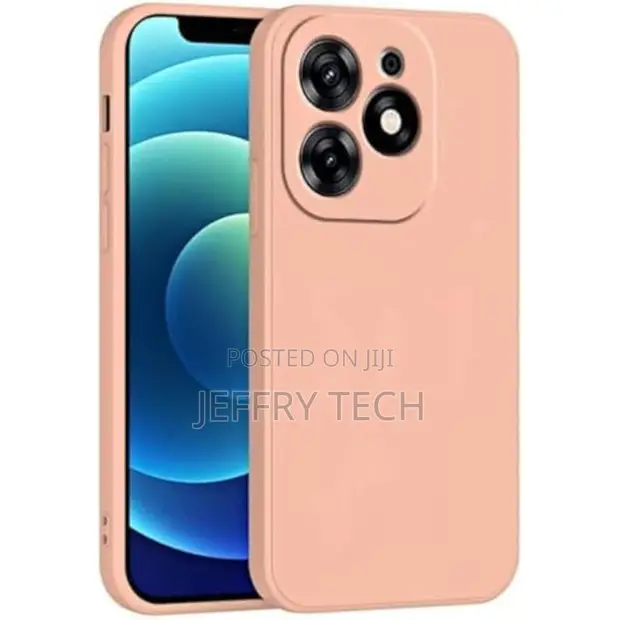 Soft Silicone Case for Infinix Smart 8 (Beige) - 1