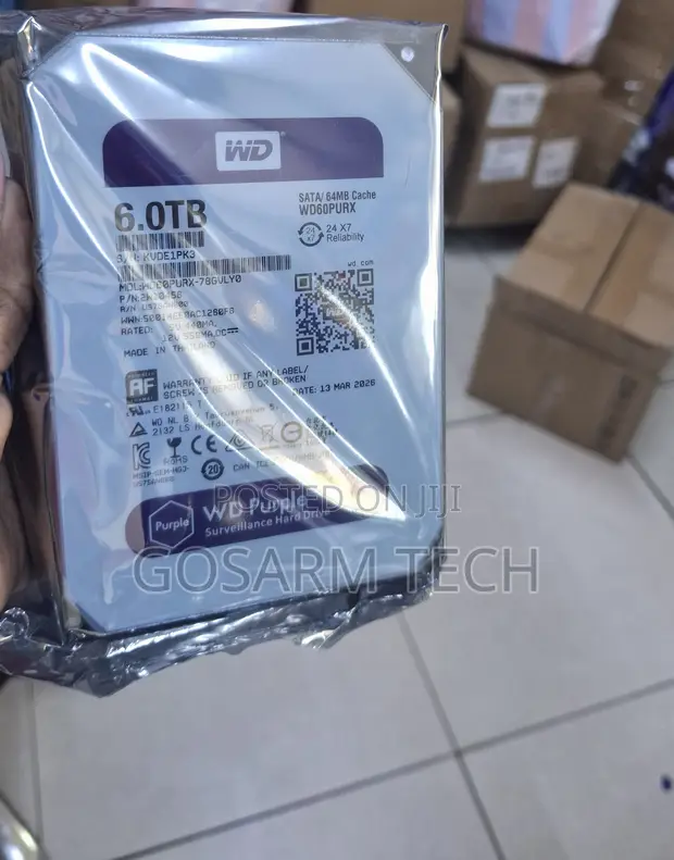 High Performance WD Purple 6TB Surveillance Internal Hard Drive - 1