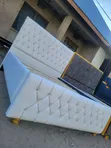 White Faux Leather Bed - Size 5x6 - 1