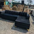 7 Seater Black Sectional Sofa - 1